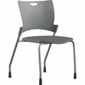 9To5 Seating CHAIR, STCK, PLSTC, 21in, GY/SR NTF1310A00SFP14